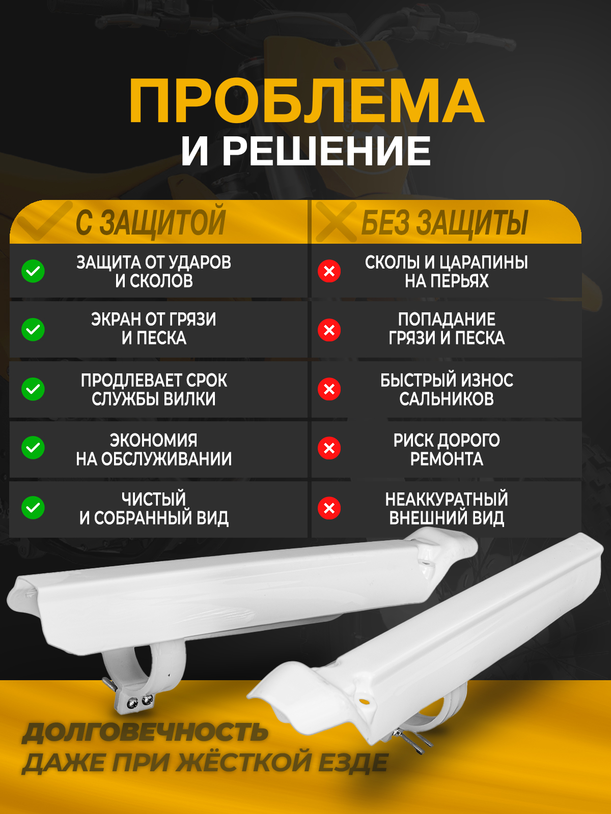 Защита переднего амортизатора для мотоциклов, правая и левая