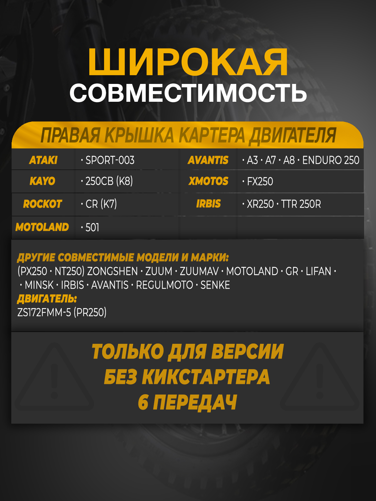 Крышка картера двигателя правая Zongshen 172FMM-5(PR250)
