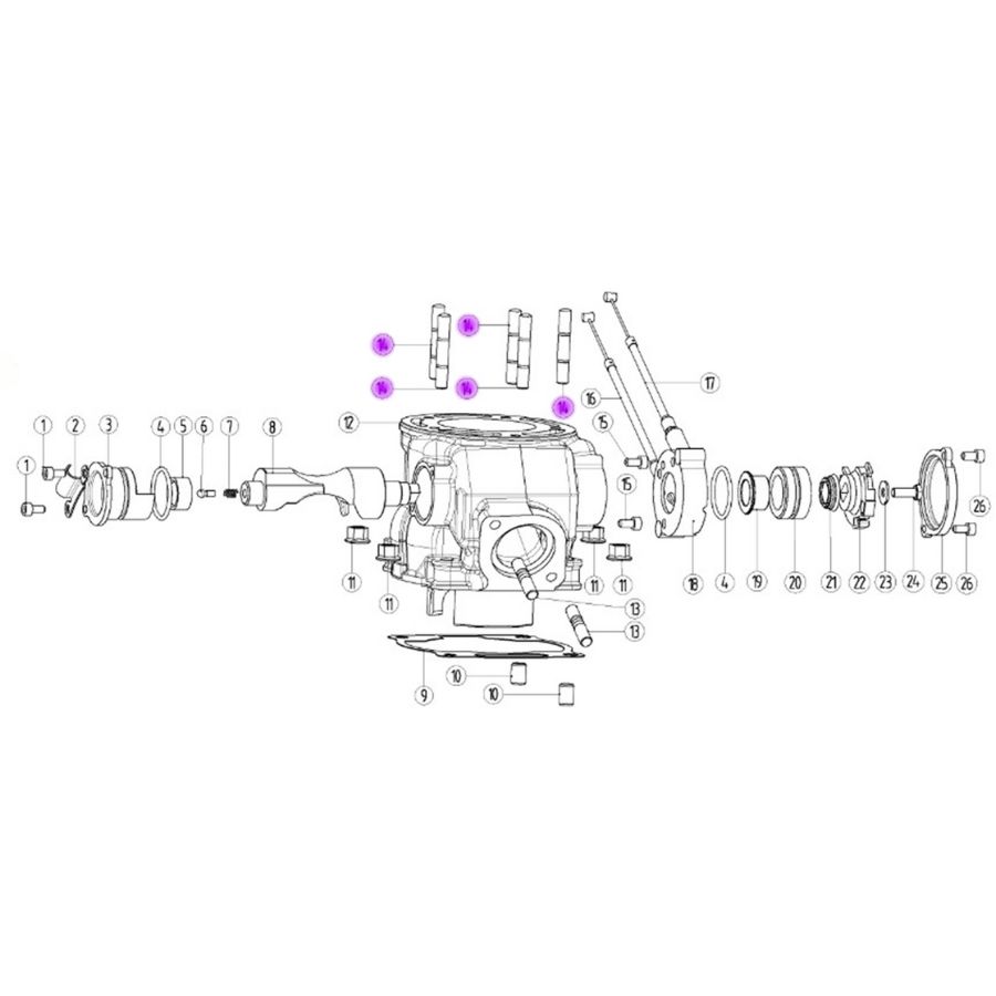 Шпильки головки цилиндра двигателя MT250/MT230/DT230