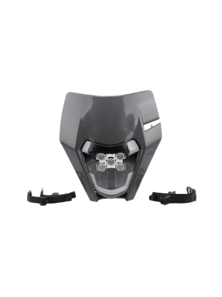 Фара светодиодная с ресничкой KTM 17-22 серая плоские диоды