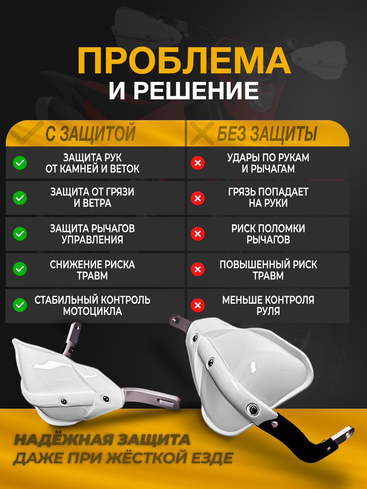 Защита рук тип Cycra белая