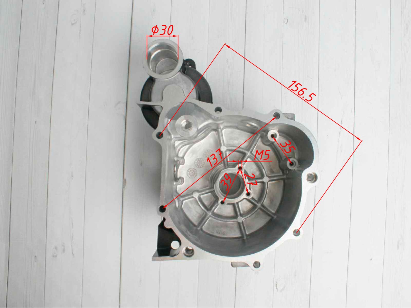 Крышка картера левая PR250 черная оригинал Zongshen
