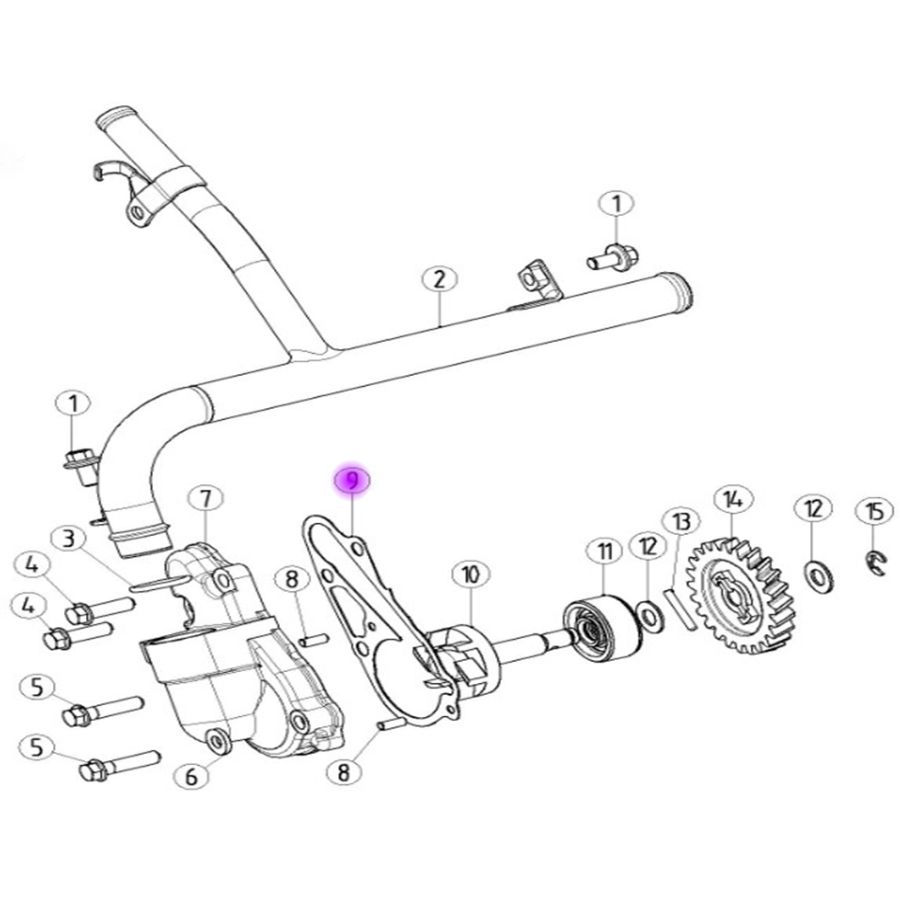 Прокладка крышки помпы для MT250/MT230/DT230/DT250