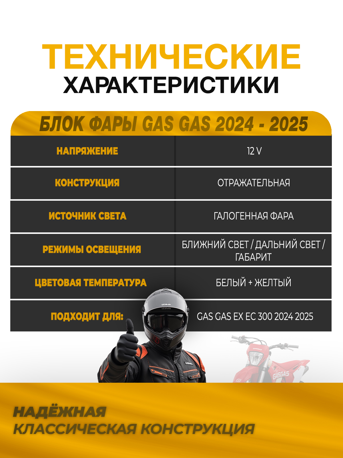 Блок фары диодный GAS GAS 2024 OEM