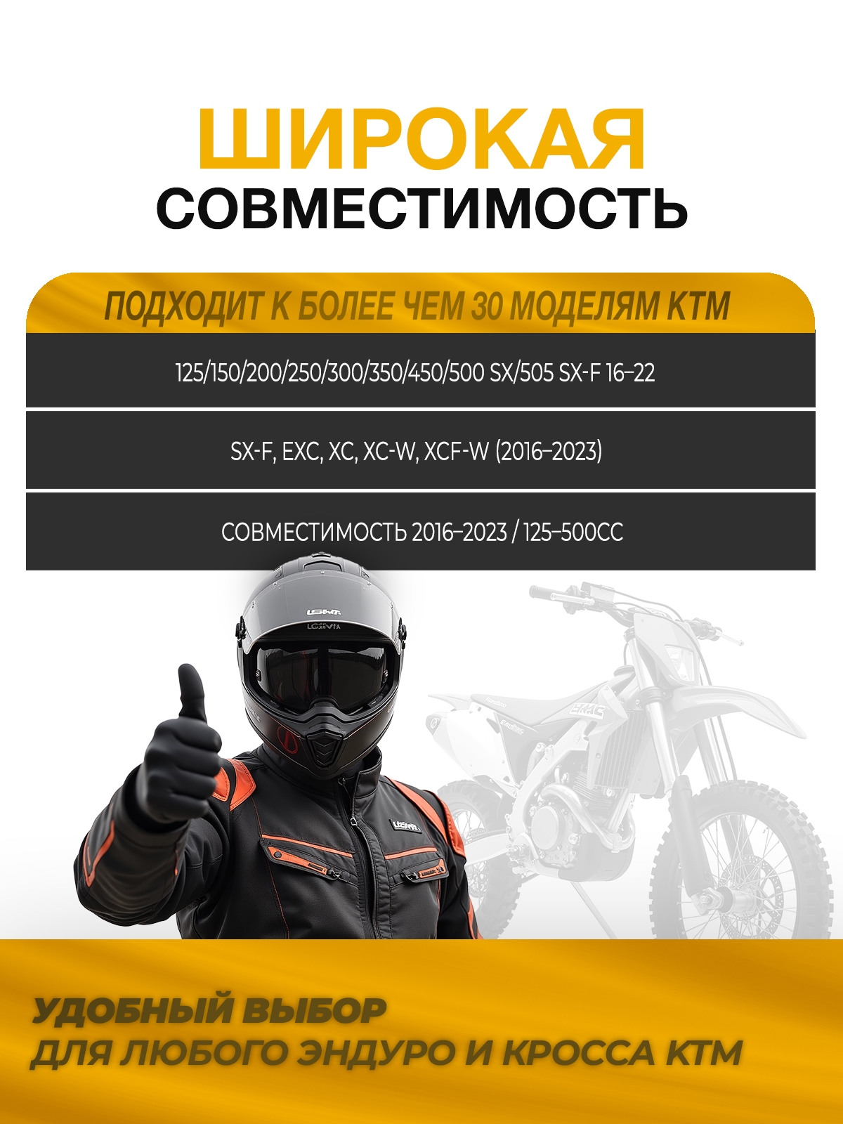 Крыло переднее KTM SX 16-23, EXC 17-23 для мотоциклов черное