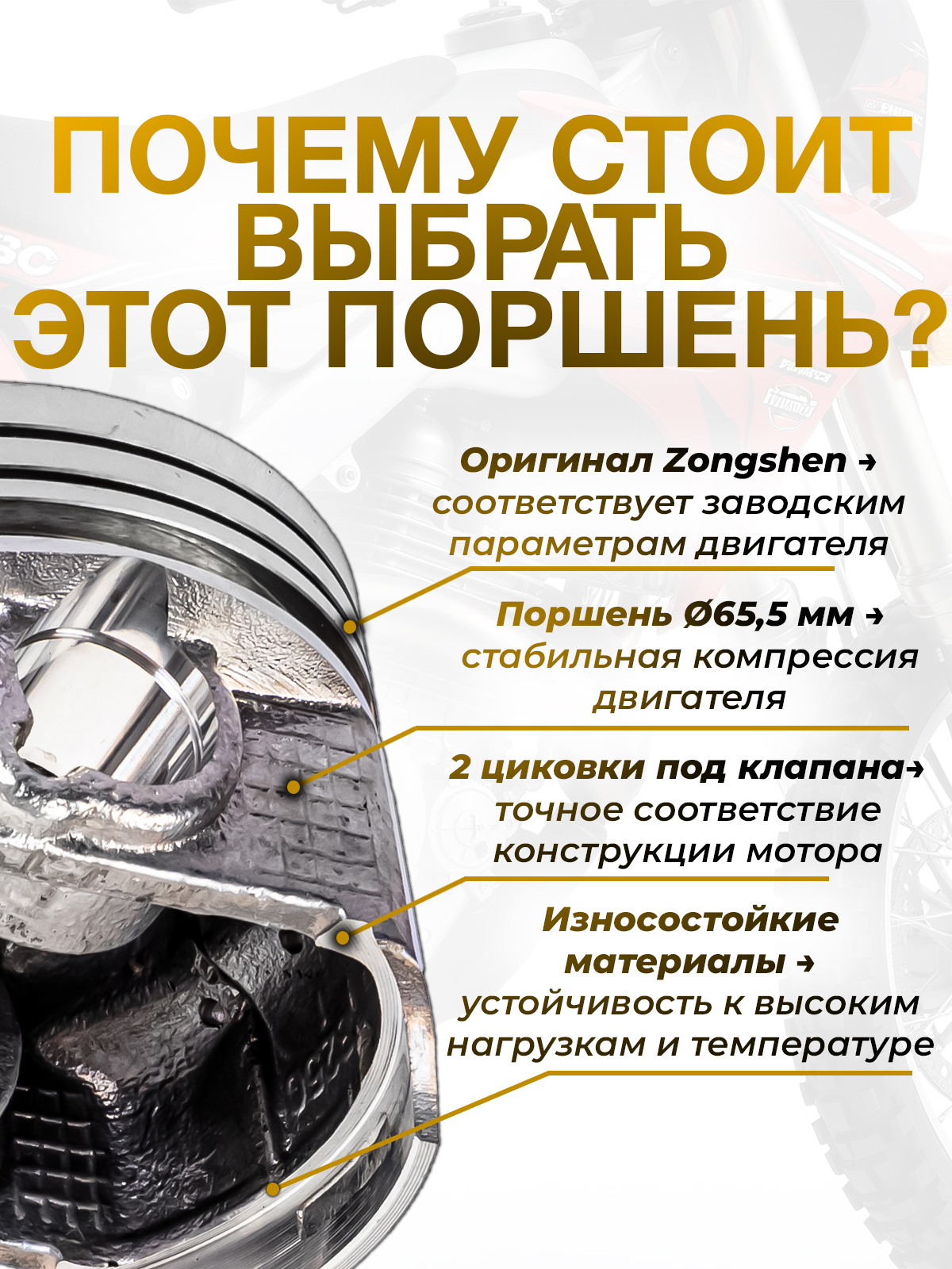 Поршневой комплект CB250D-G zs166fmm 65.5мм