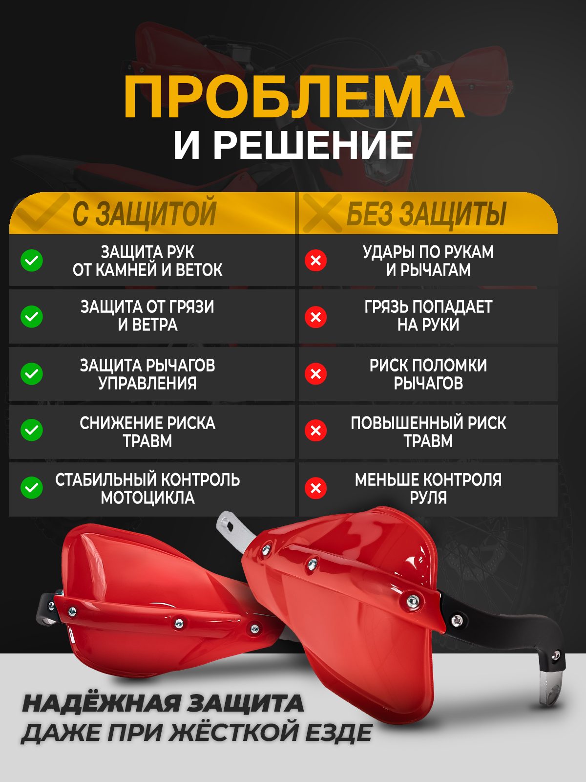 Защита рук тип Cycra красная