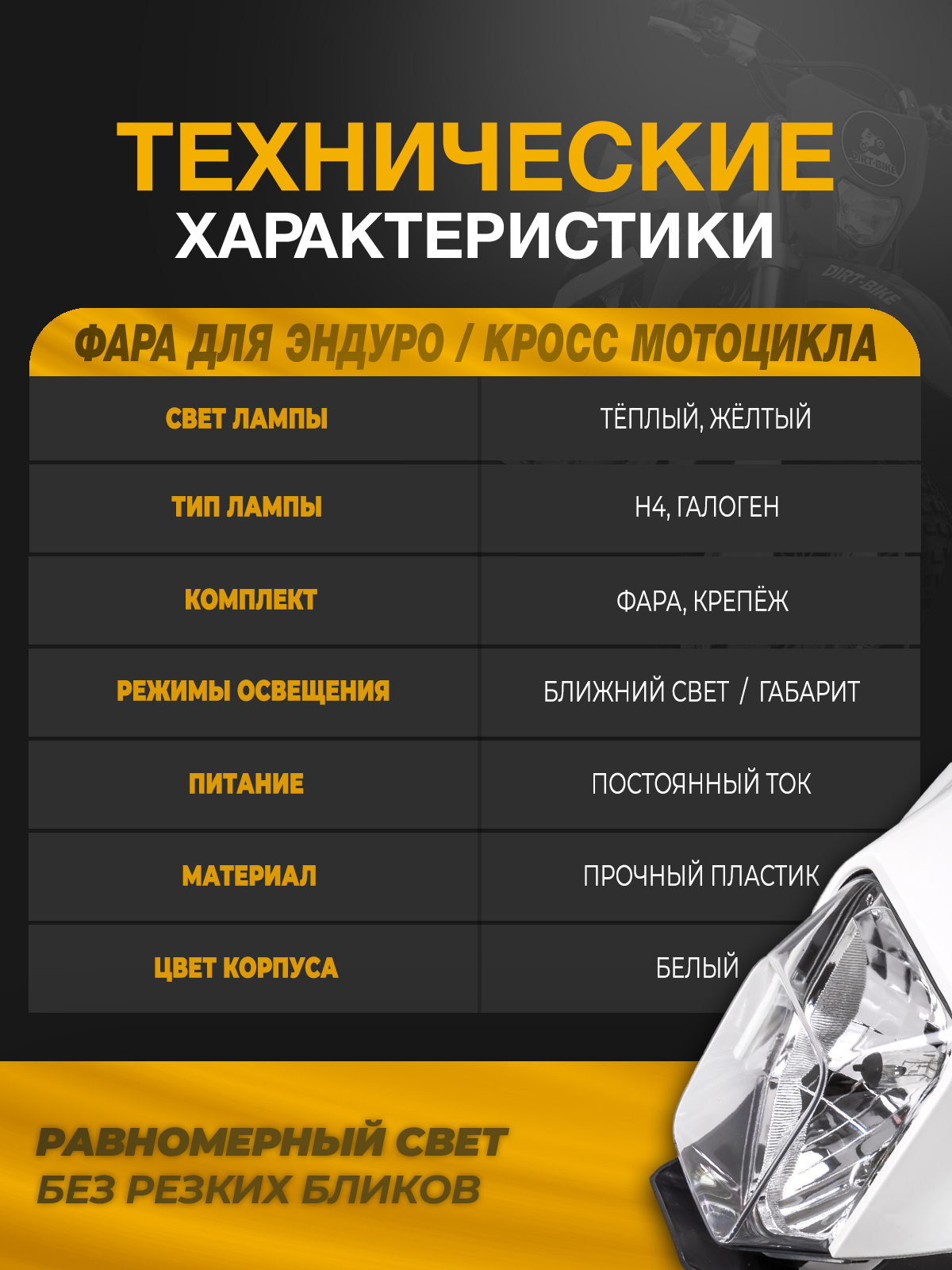 Фара Husqvarna 16-20 белая галоген