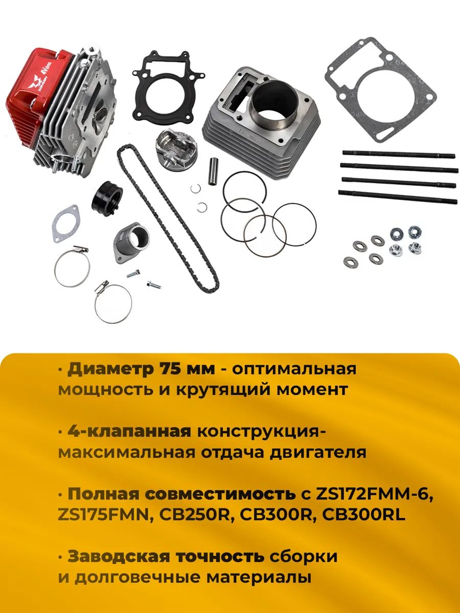 Комплект головки с цпг 4 клапана 172FMM-6, 175FMN