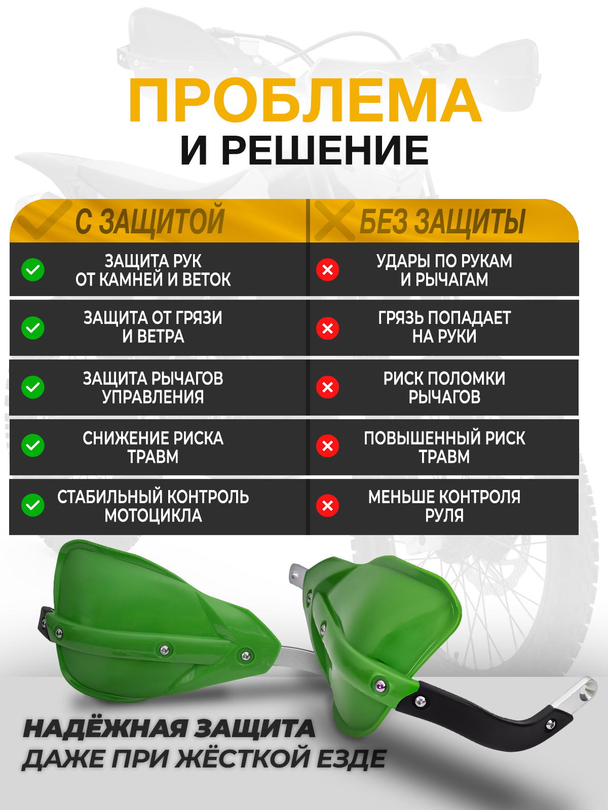 Защита рук тип Cycra зеленая