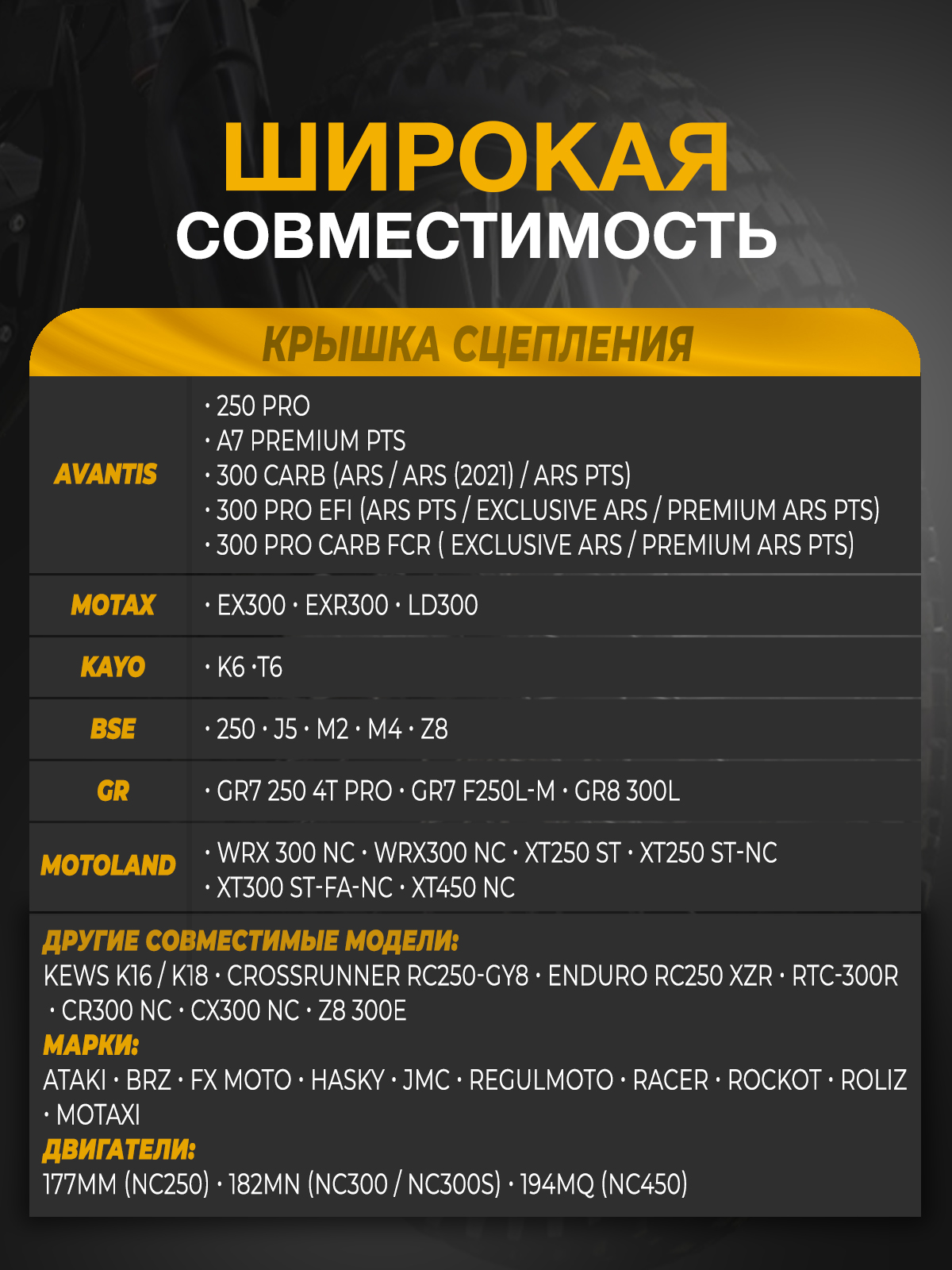 Крышка сцепления для мотоциклов ZS177MM, ZS182MN, ZS194MQ
