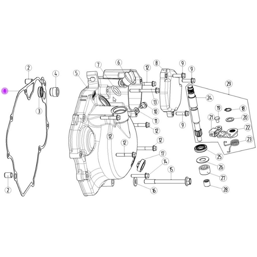 Прокладка правой крышки картера для MT250/MT230/DT230