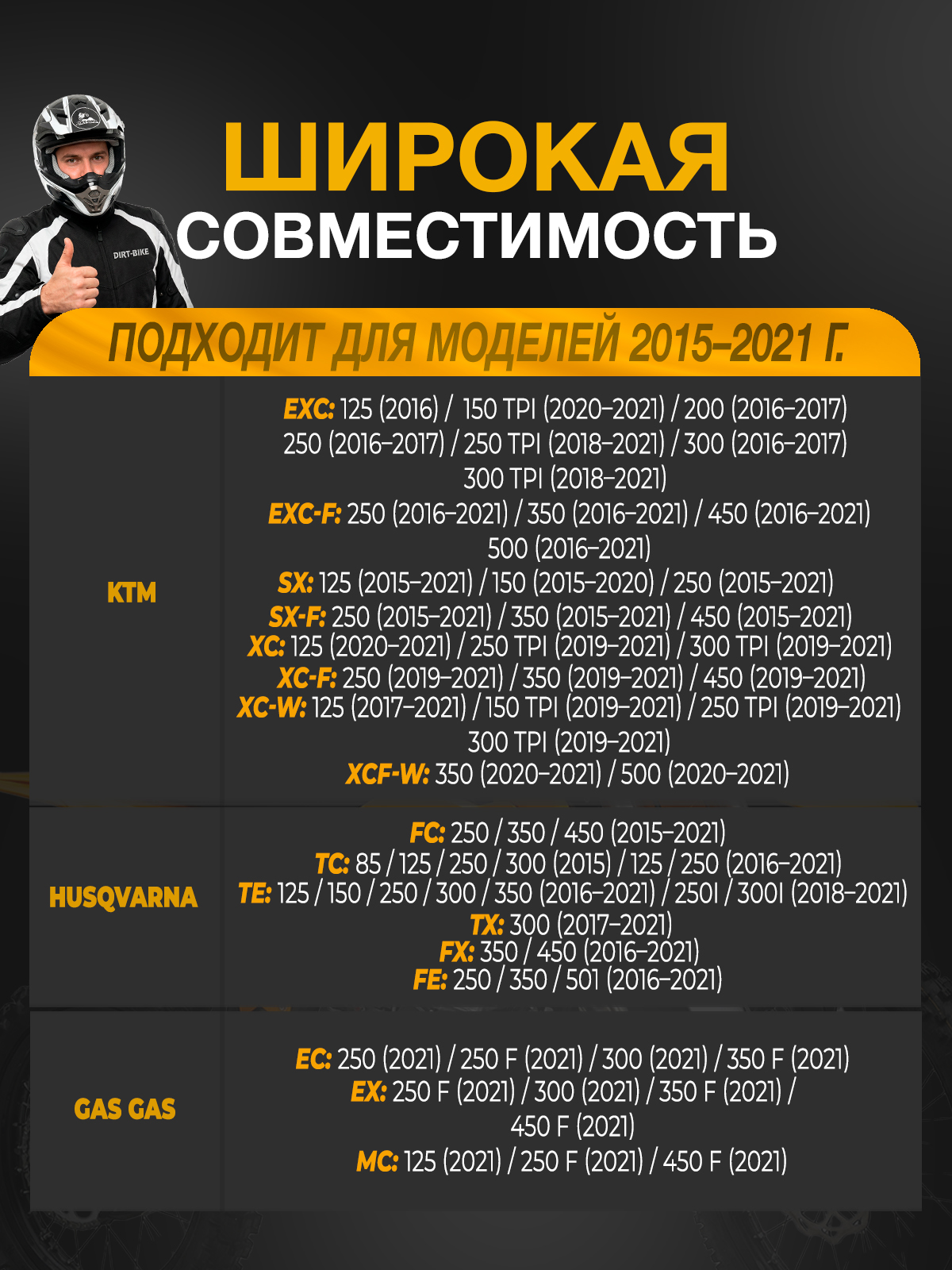 Защита передней вилки 360 закрытая для KTM, Husqvarna белая