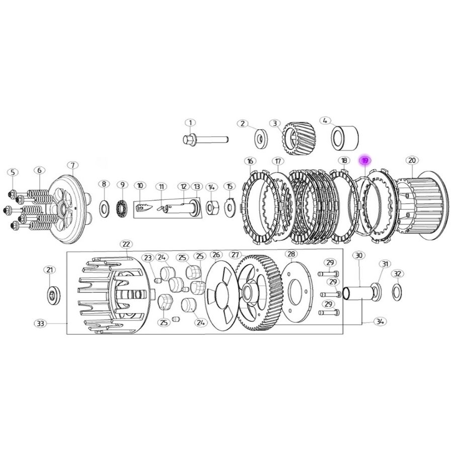 Пружинное кольцо сцепления для MT250/MT230/DT230/DT250