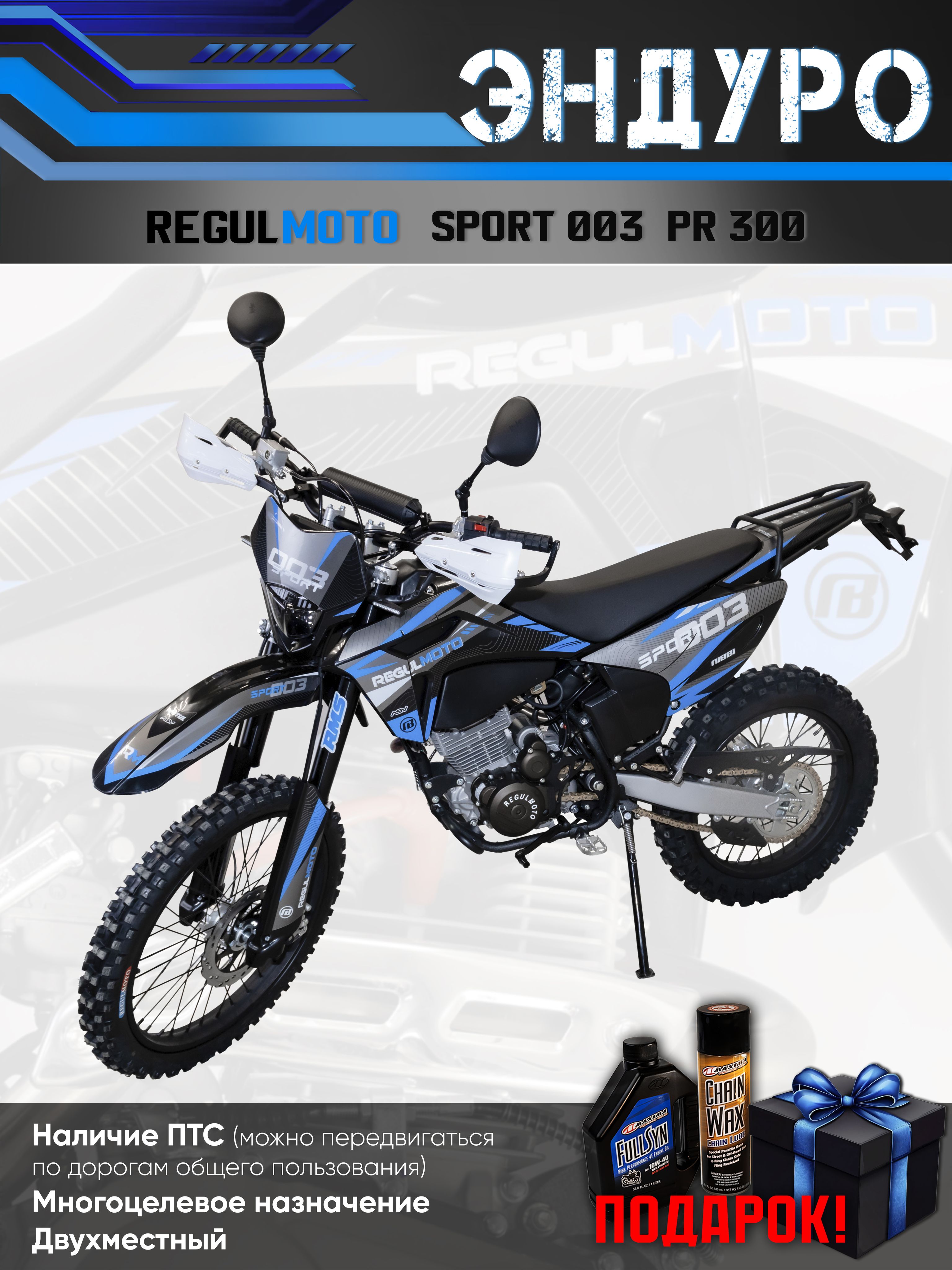 Мотоцикл Regulmoto ZR PR 300 4 valves 6 gear черный/синий