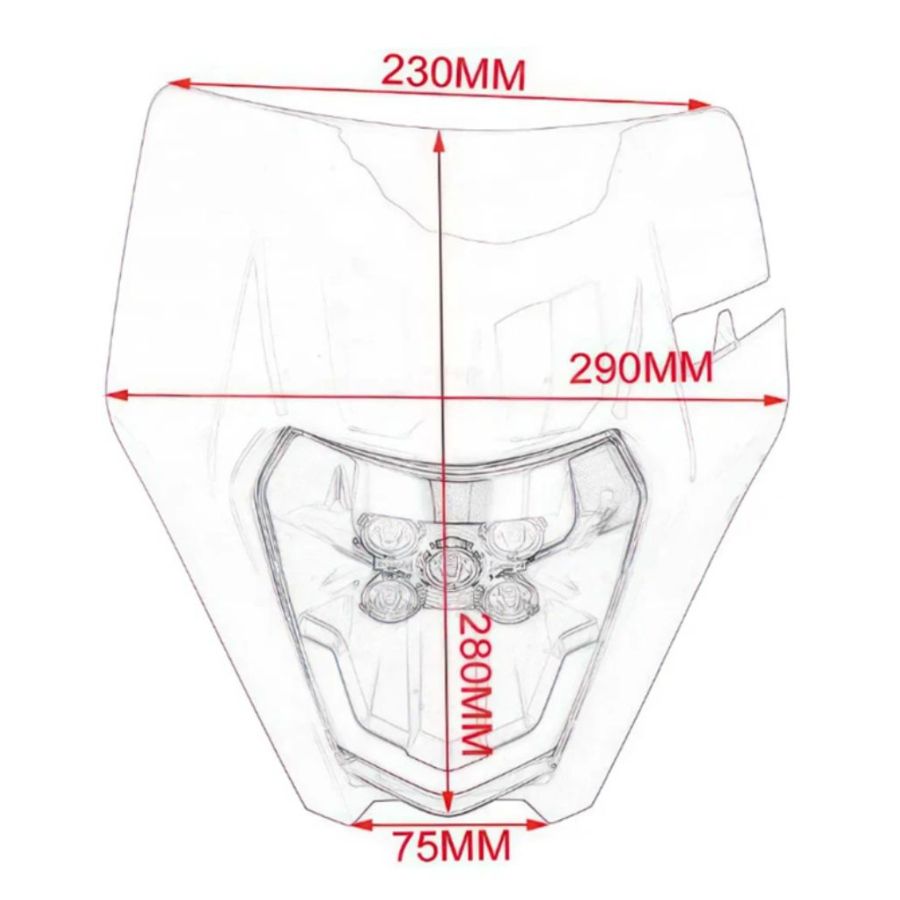 Фара белая светодиодная для KTM, ZUUM, JHL с ресничкой