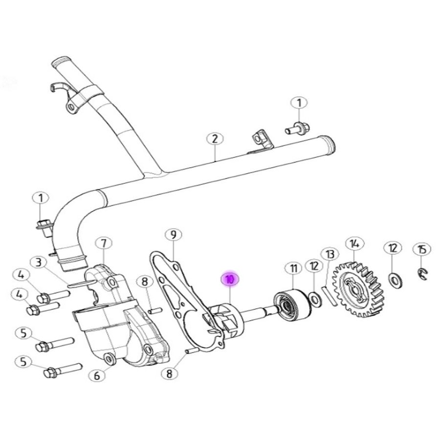 Крыльчатка помпы для двигателя MT250/MT230/DT230